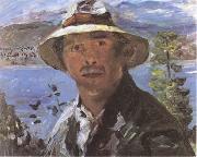 Lovis Corinth Self-Portrait with Straw Hat (mk09) china oil painting artist